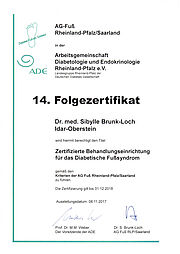 14. Zertifikat der AG Fuß / ADE