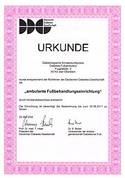 Zertifikat der DDG 2008